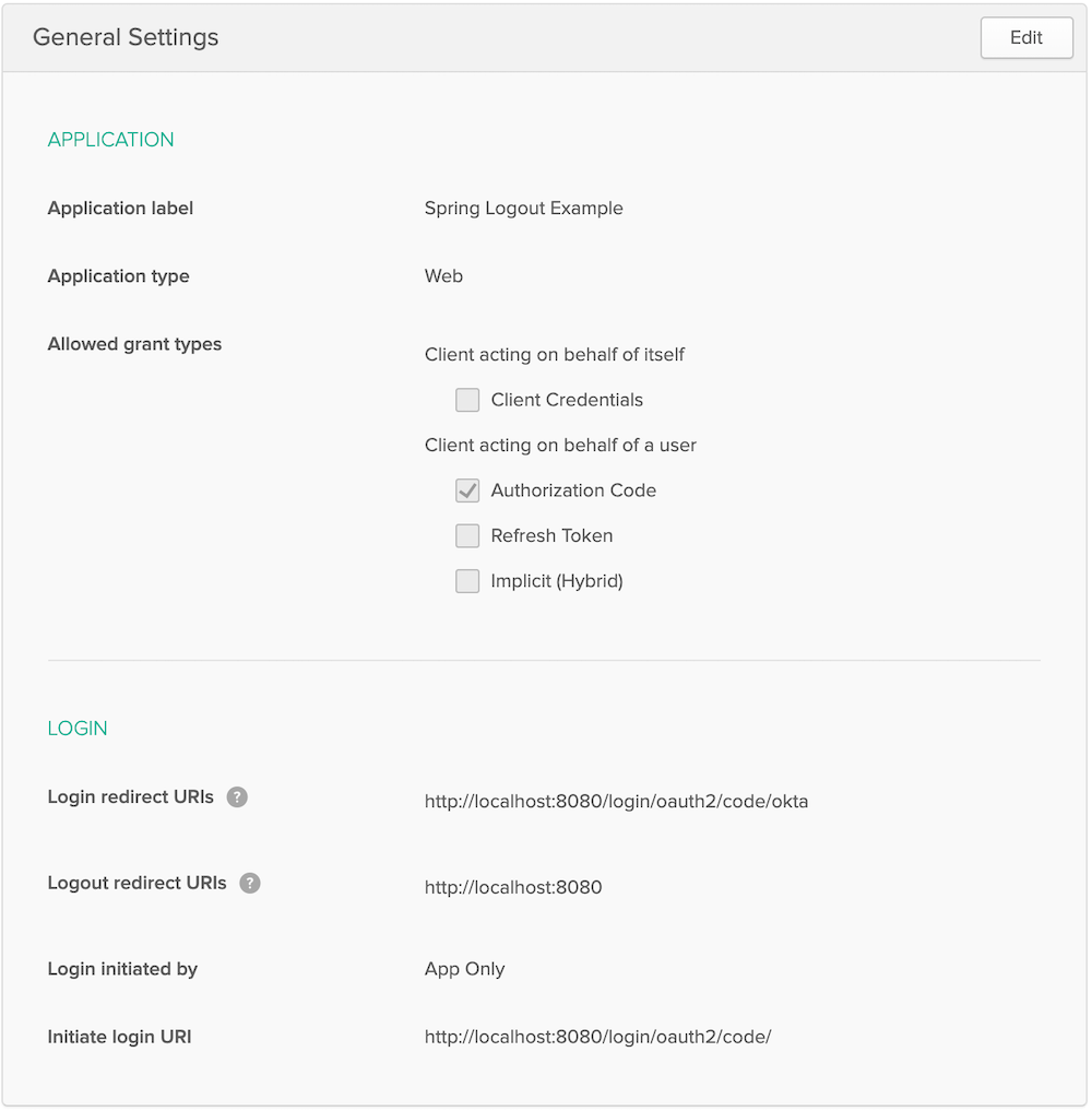 Spring Boot OIDC Settings