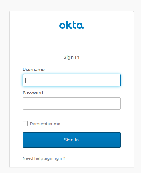 Okta Login Form