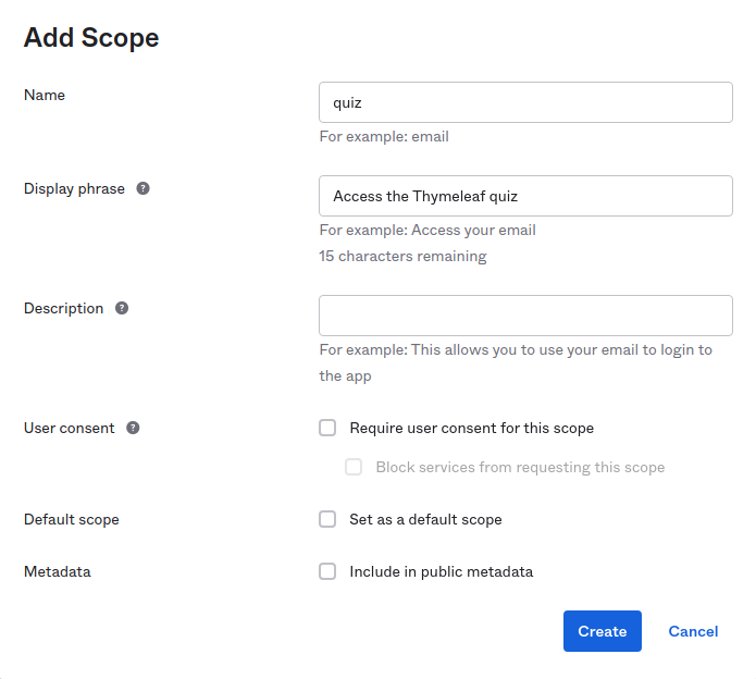 Add Scope Page