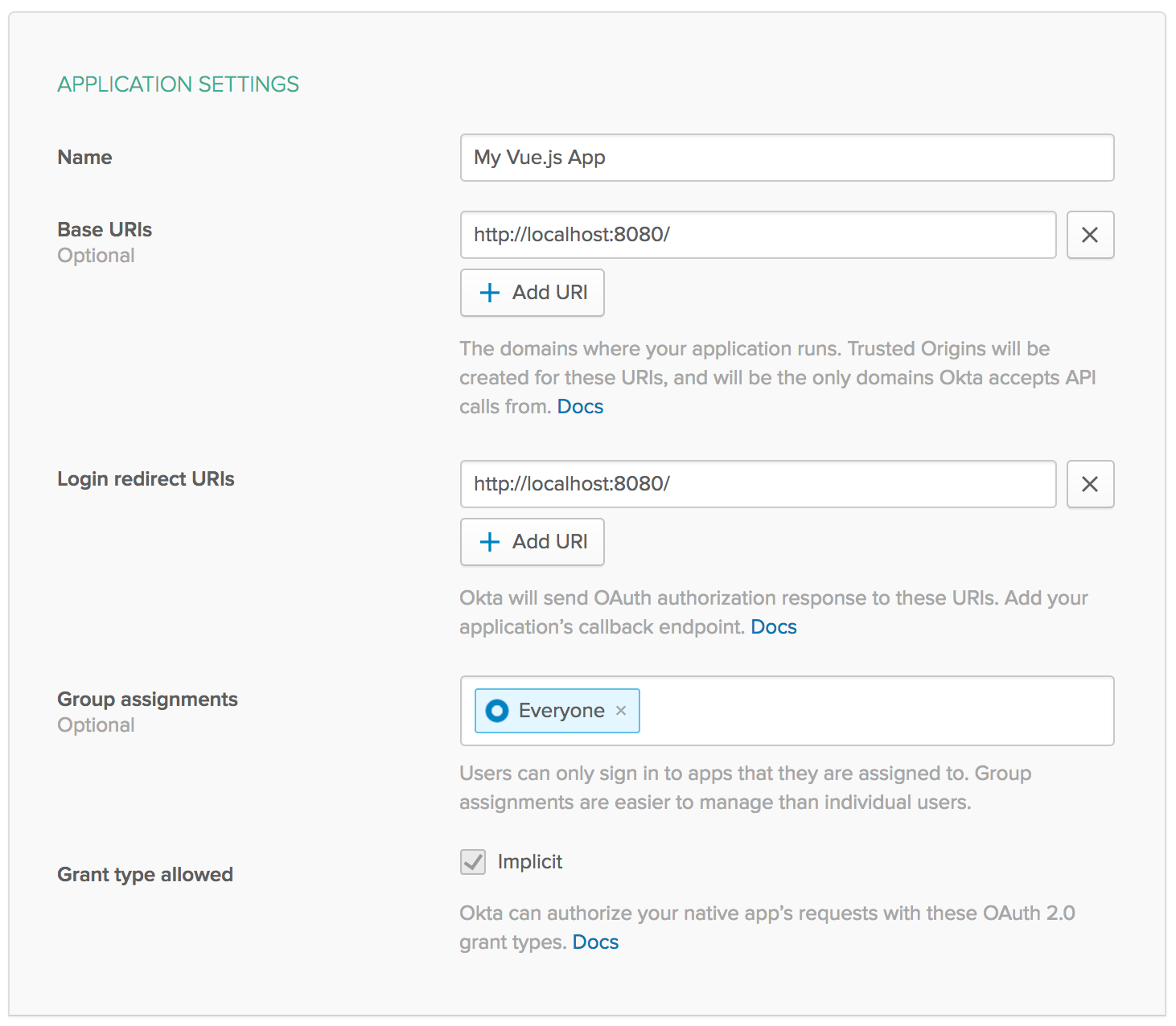 OIDC Settings