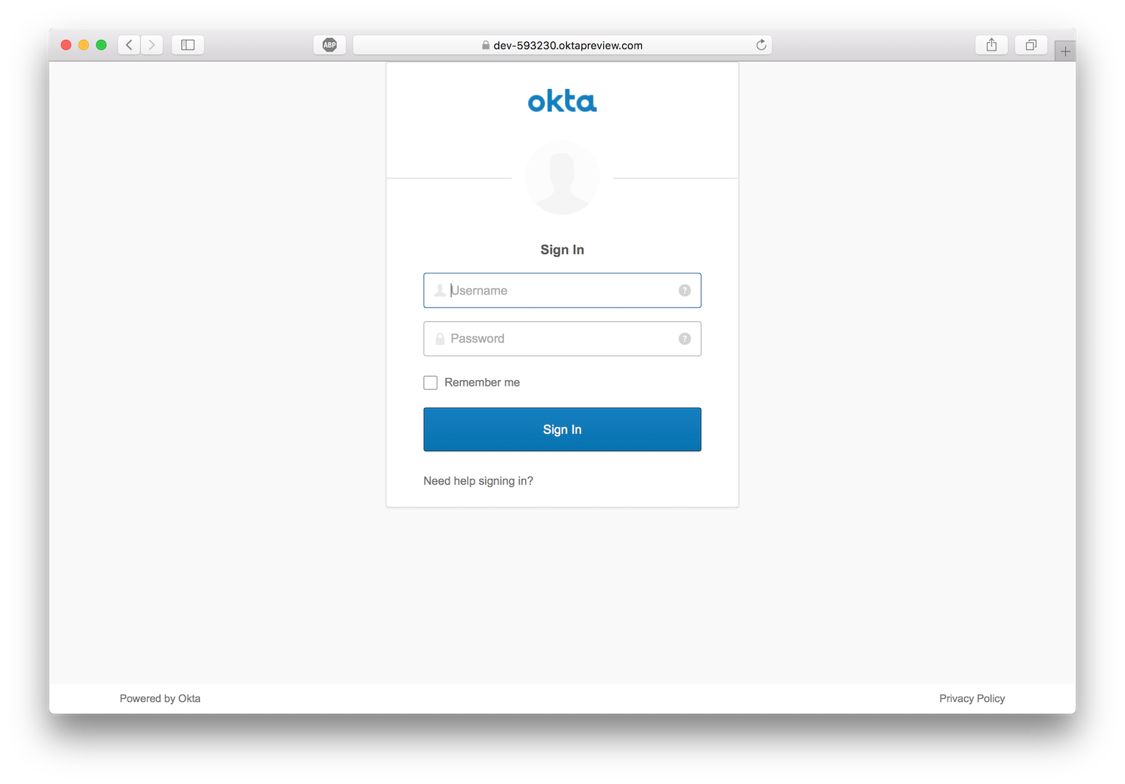 Okta Sign-In