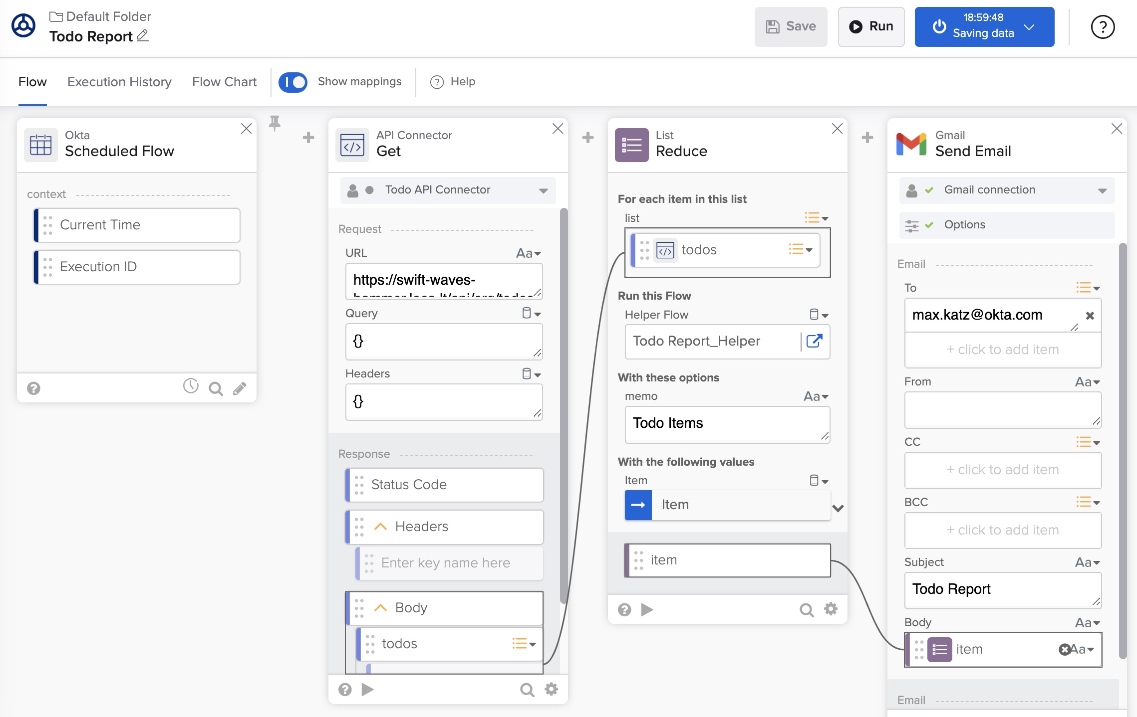 The Completed Todo Report flow