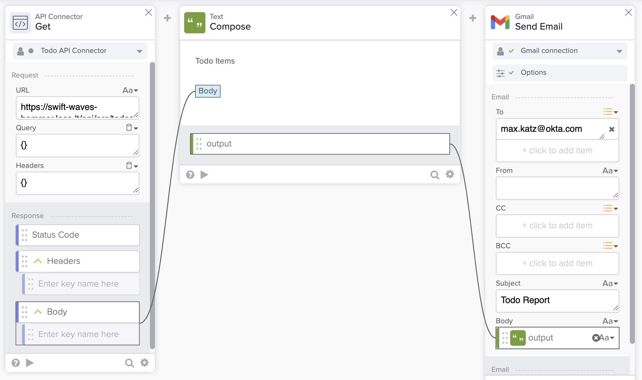 The Todo Report flow